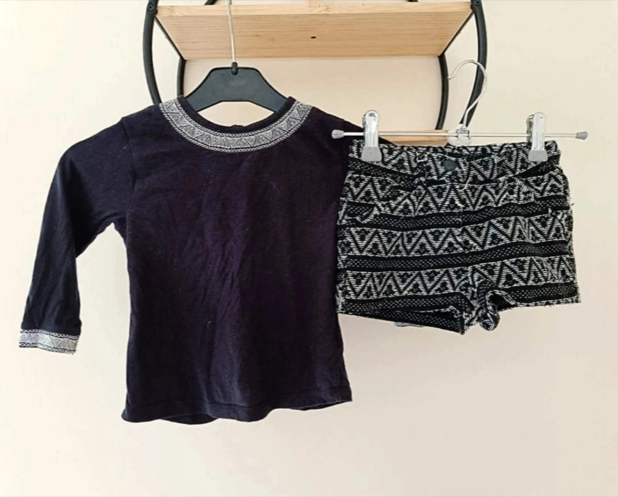 23 mois 2 ans ensemble Teeshirt Tao et short Vertbaudet 86 cm